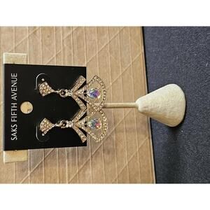 Elegant Saks Fifth Avenue Crystal Drop Earrings